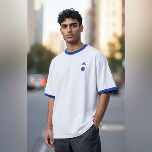 Adidas x Eric Emanuel Mens Size Large White All America Games McDonald's T-Shirt